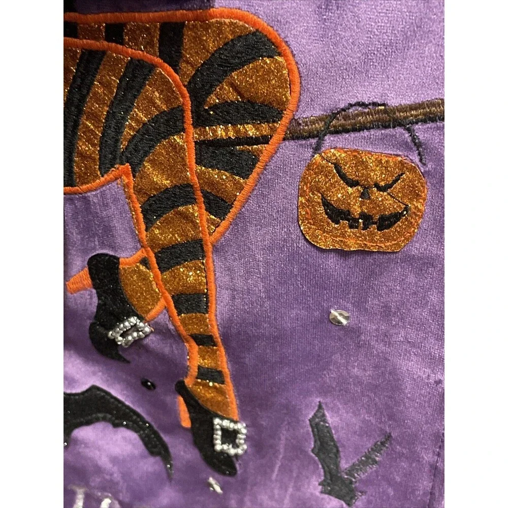 3D Witch Legs & Broom Halloween Table Runner 14”x72